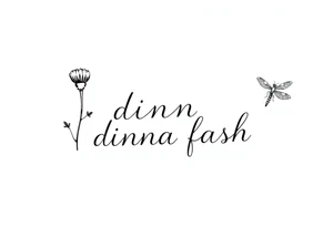 minimaliste simple for hand thistle with dragonfly text : dinna fash tattoo idea