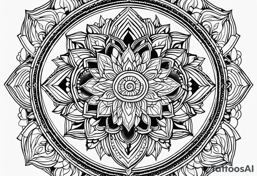 thin line spritual mandala tattoo idea