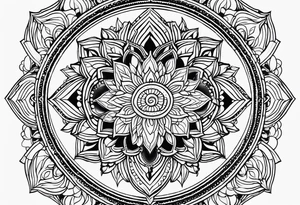 thin line spritual mandala tattoo idea