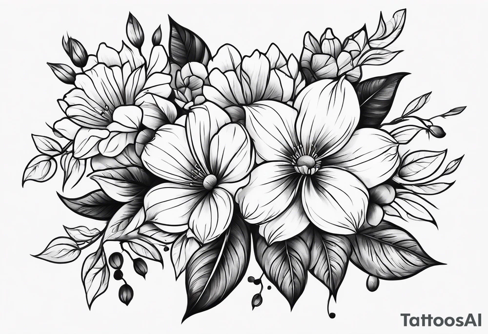 Traditional flowers tattoo idea