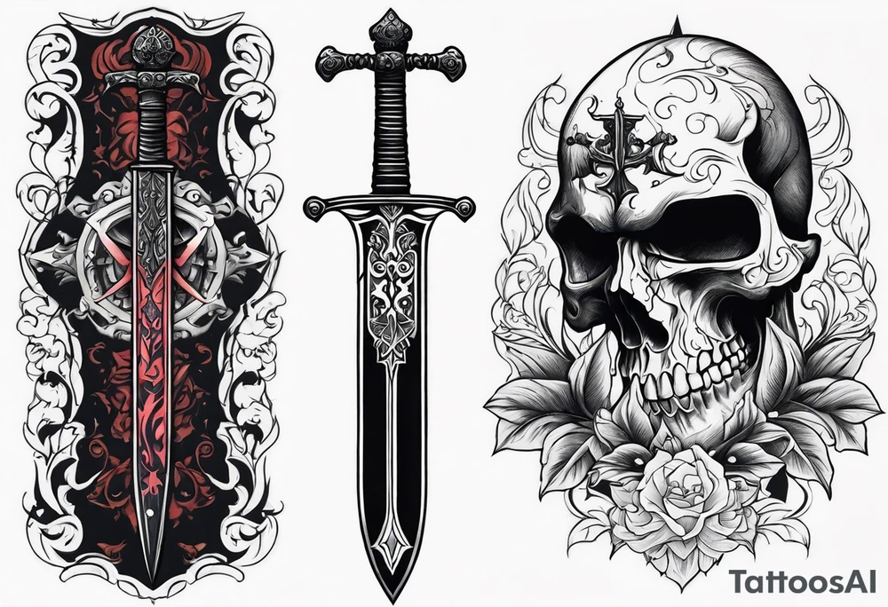 Sword and skull tattoo idea
