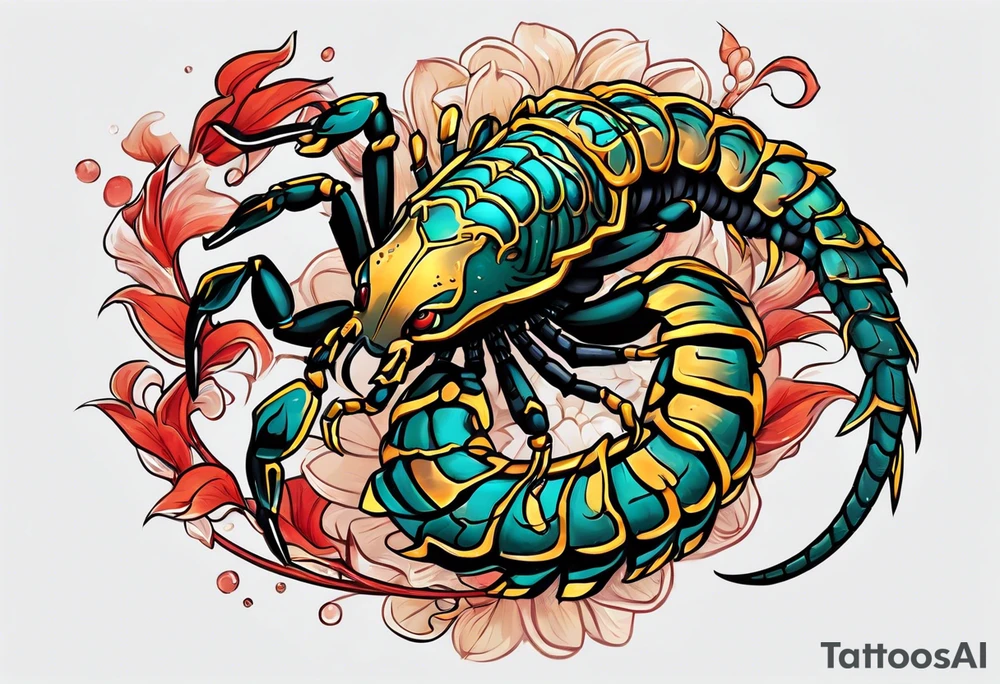 japanese animation scorpion tattoo idea