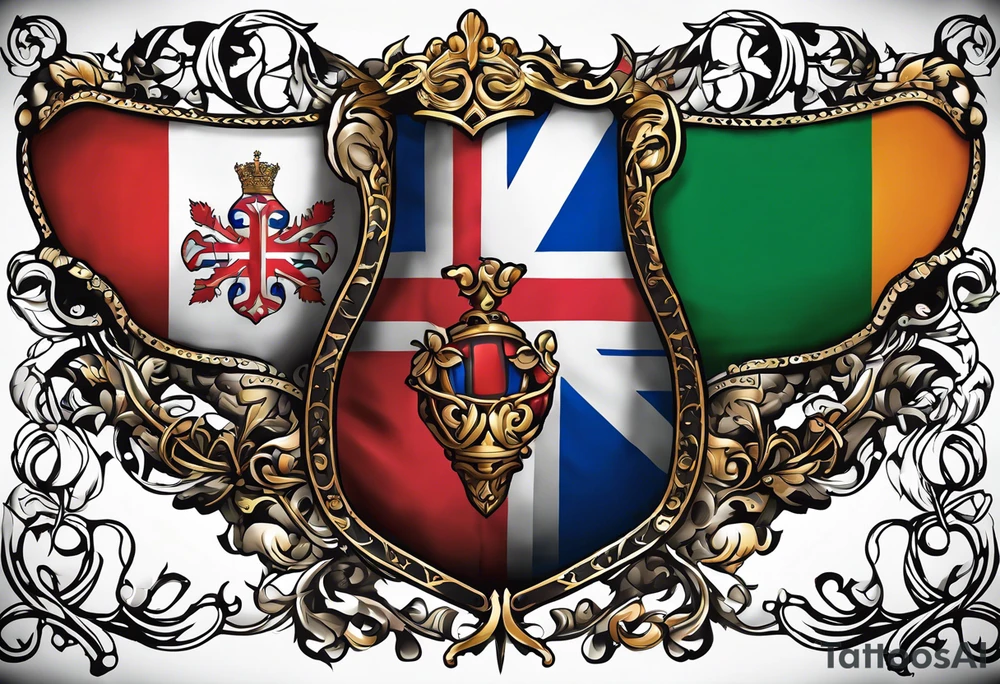 ancestry of england, northern ireland, ireland, scotland, wales, germany, croatia, serbia, slovakia, slovenia, and czech republic. tattoo idea