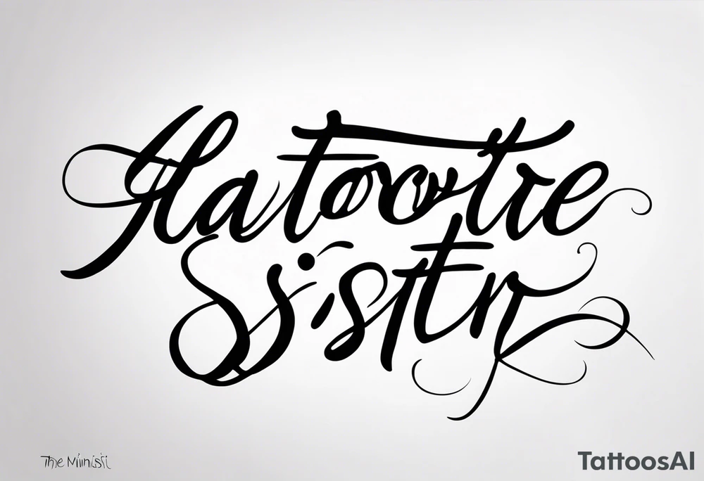 The handwritten words to my favorite sister" tattoo idea