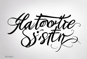 The handwritten words to my favorite sister" tattoo idea