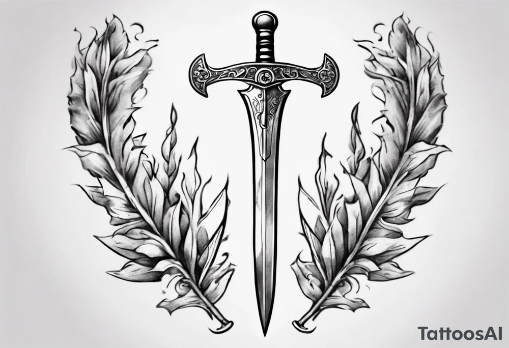 A sword runs through 13 and a laurel leaf tattoo idea A sword runs through 13 and a laurel leaf tattoo idea