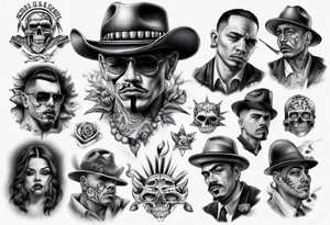 photorealistic chicano gangsters tattoo idea