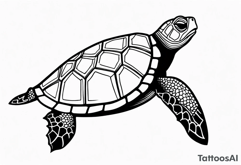 Turtle and sea star simple small tattoo idea