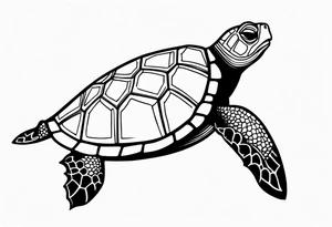 Turtle and sea star simple small tattoo idea