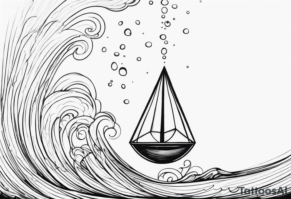 water drop falling into ocean tattoo idea
