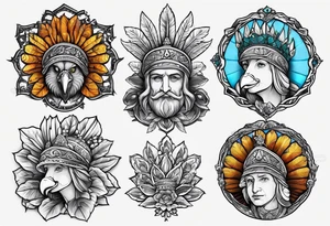 medieval turkey at thanksgiving tattoo idea