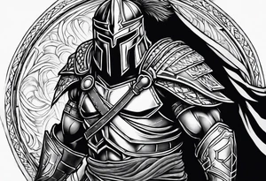 Faceless Spartan warrior tattoo idea