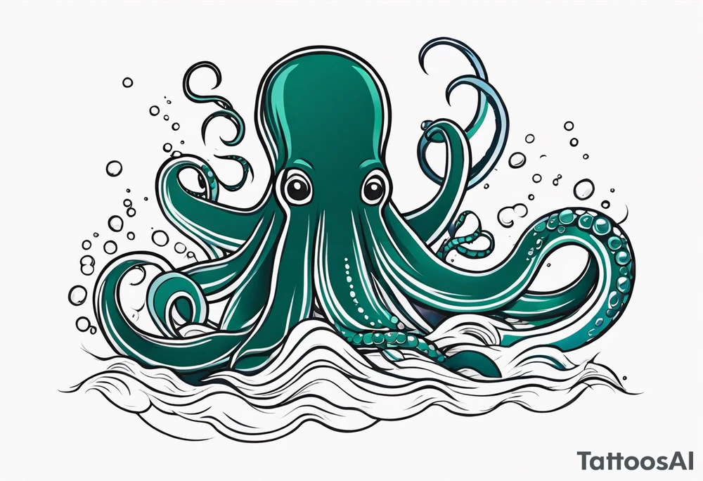 Kraken tentacles coming out of water tattoo idea