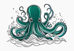 Kraken tentacles coming out of water tattoo idea