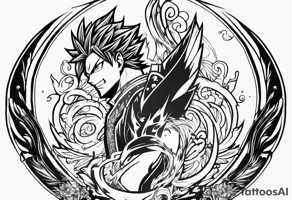 The logo of the anime show Fairy Tail that is essentially a fairy with a tail tattoo idea