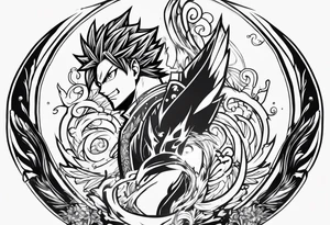 The logo of the anime show Fairy Tail that is essentially a fairy with a tail tattoo idea