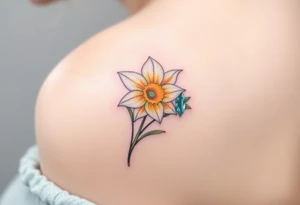 daffodil and the jonquil aquamarine stone tattoo idea