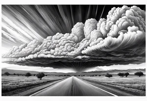 beautiful supercell cloud in vast open Texas lands tattoo idea