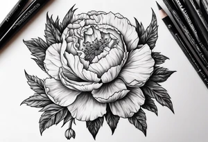 Moon and carnation tattoo idea