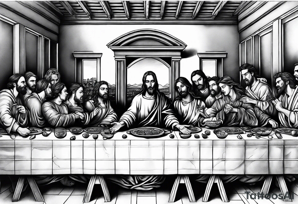 The last supper scene but everyone is dead tattoo idea