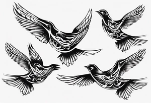 Three birds flying different sizes tattoo idea