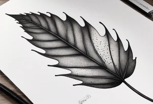 very simple design of leaves with flow , white background tattoo idea