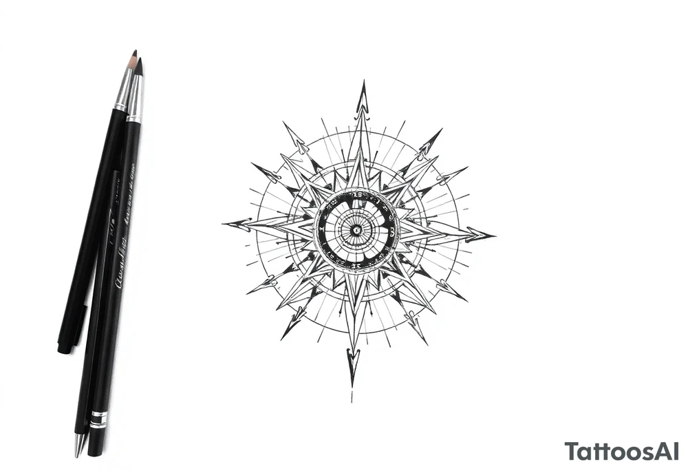 3D sundial tattoo idea