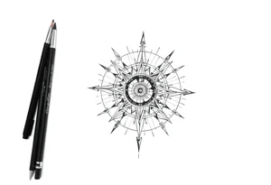 3D sundial tattoo idea