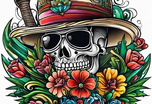 Rip dad flowers Mexico golfing tattoo idea
