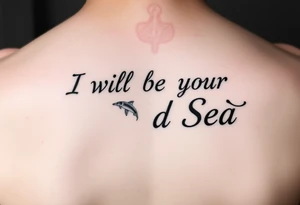 Feminine fine line tattoo representing the following quote “I will be your Dead Sea”. Black lines only. Use pics that represent the sea tattoo idea