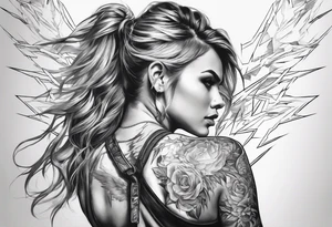 Lightning across the back tattoo idea