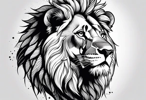 one king lion roaring tattoo idea