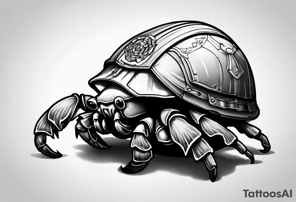 hermit crab wearing a storm trooper helmet tattoo idea