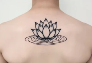 serene lotus flower emerging from sacred waters with ripples tattoo idea