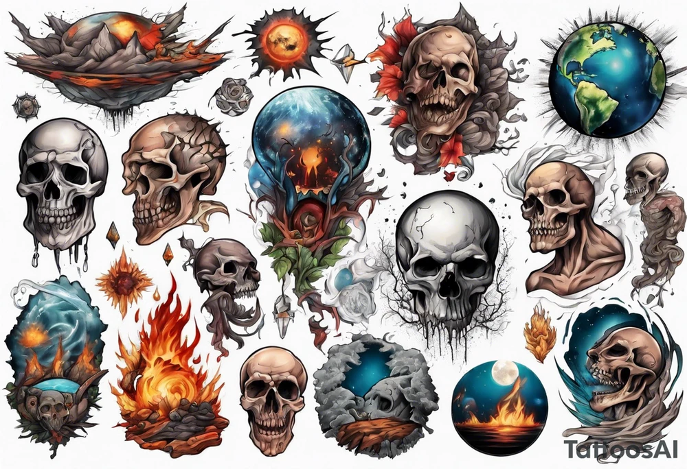 End of the world full scene tattoo idea