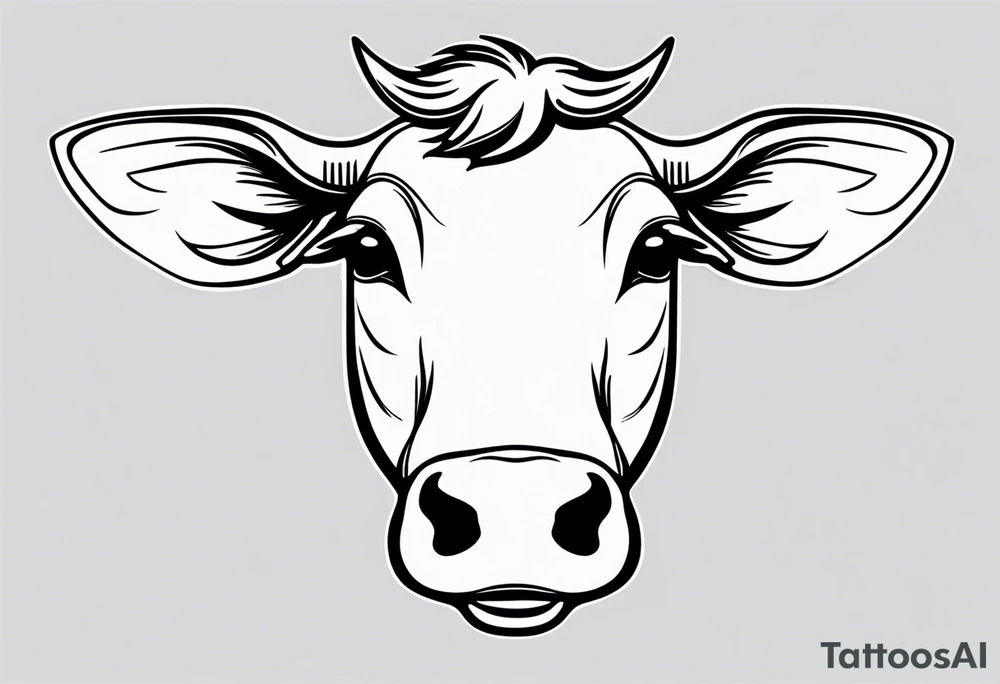 cute cow tattoo idea