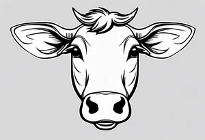 cute cow tattoo idea