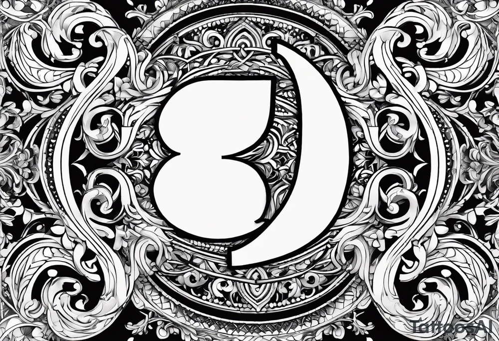 Simple Infinity symbol with a capital letter B in the center, a capital letter J in the left side, and a capital letter J in the right side tattoo idea