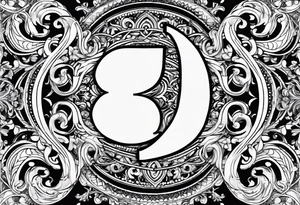 Simple Infinity symbol with a capital letter B in the center, a capital letter J in the left side, and a capital letter J in the right side tattoo idea