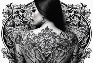 full body tattoo on the back from top to bottom tattoo idea