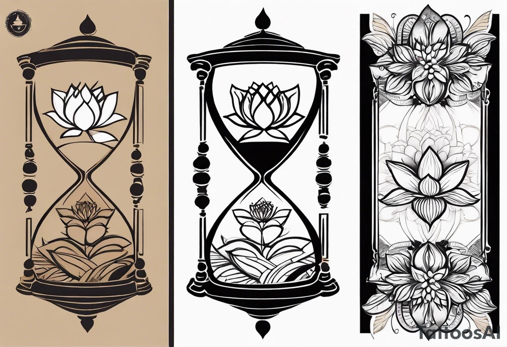 Tattoo Design Concept:

Hourglass and Lotus Flower: An hourglass symbolizes life's struggles and growth over time. Dark sand at the top represents hardship, which gradually lightens as it flows down, symbolizing learning and growth. A lotus blooms from the bottom, representing resilience and enlightenment in Asian culture.
Family Theme: On one side, two young boys hold hands, looking up at their mother, styled in a traditional Asian ink painting. The mother, slightly larger, shows both her protective nature and the struggle of raising her sons.
Betrayal and Growth: A broken chain near the hourglass symbolizes betrayal and broken trust, with a phoenix rising nearby to signify rebirth and personal growth.
Adulthood and Self-Care: A pathway with stepping stones represents life lessons. Symbols like koi fish and cranes signify perseverance and wisdom, while yin-yang symbols illustrate balance.
Cultural Elements: Cherry blossom petals, waves, and wind patterns represent life's journey. Kanji characters for “loyalty,” “family,” “strength,” and “growth” are integrated subtly. tattoo idea