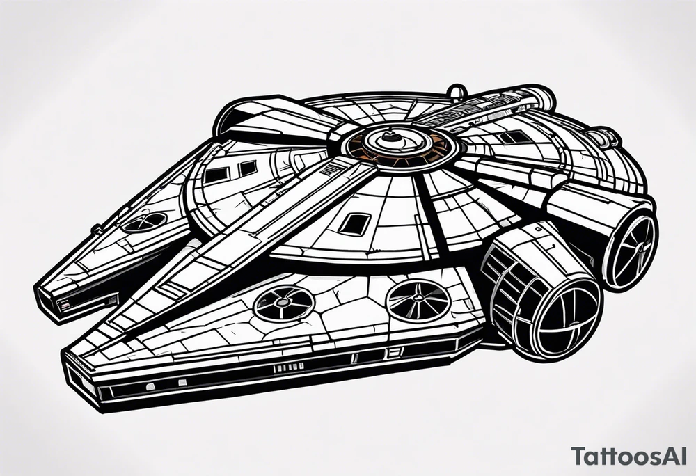 Millennium falcon, sailor jerry tattoo idea