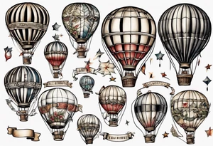 hot air balloon with a ladder tattoo idea