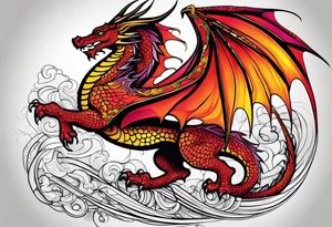 Standing Welsh dragon tattoo idea