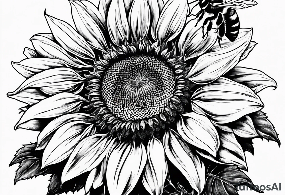 Sunflower with bee tattoo idea