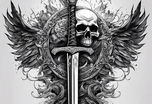 nemesis sword scary blood hell tattoo idea
