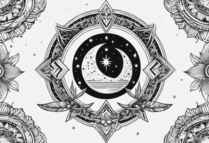 elegant line 
dainty 
spiritual 
moon 
sun 
arrow
spine
narrow tattoo idea