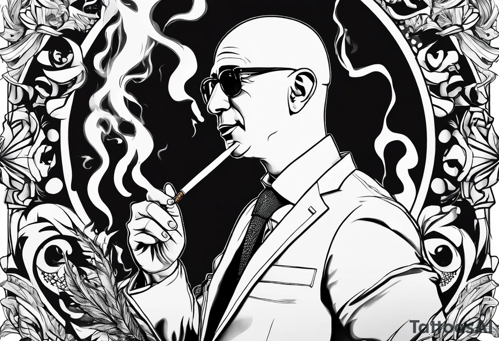 Jeff Bezos smoking cigarette tattoo idea