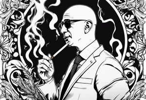 Jeff Bezos smoking cigarette tattoo idea