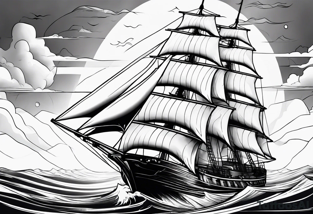 Torn sail tattoo idea